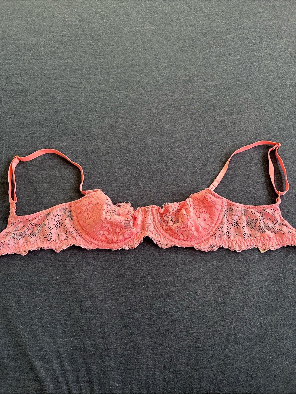 Victoria's Secret Hot Baby Pink Shallow Cut Lace Underwire Bra